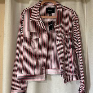 F21 Striped Denim Jacket